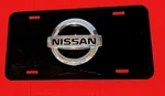 For Nissan - Black Aluminum License Plate W/chrome Emblem Attached.. Fixed Price $25.00.