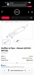 Brand New 2022 Nissan Frontier Muffler Pipe. Fixed Price $400.00.